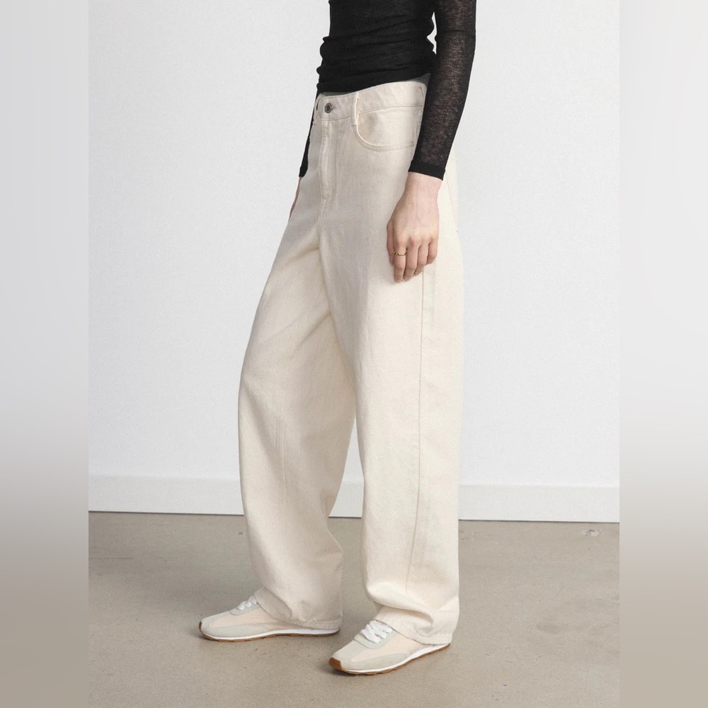 🆕 Oak and Fort Ellie Undyed Baggy Jean in Natural White - Size 30